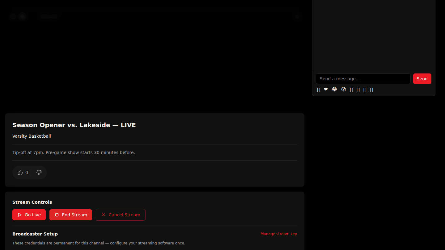 Start streaming in OBS, then choose Go Live
