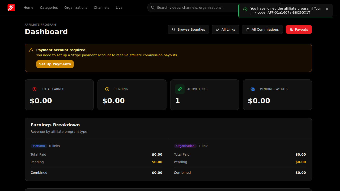 Open a bounty and choose I Agree — Join Program