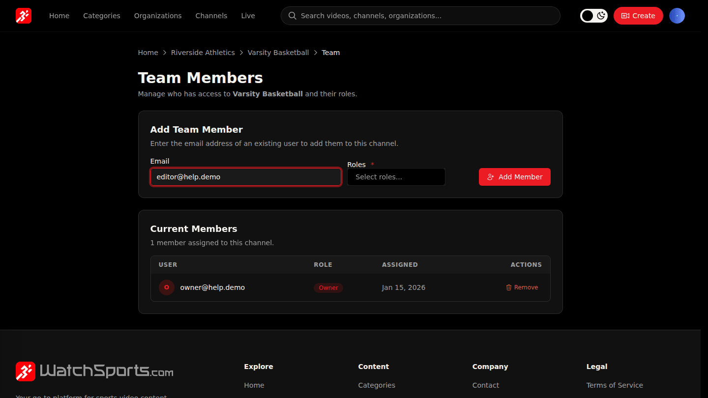 Open the channel and choose Manage → Team