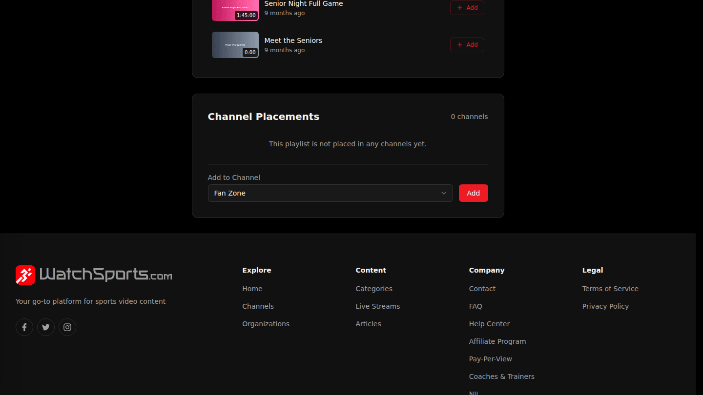 Place the playlist in a channel