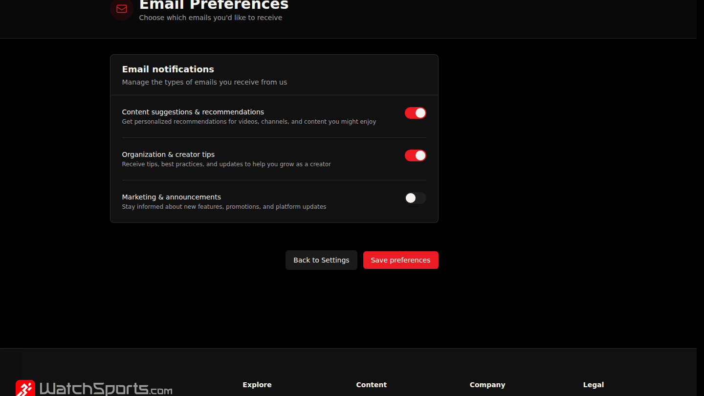Open Settings → Email and choose what you want