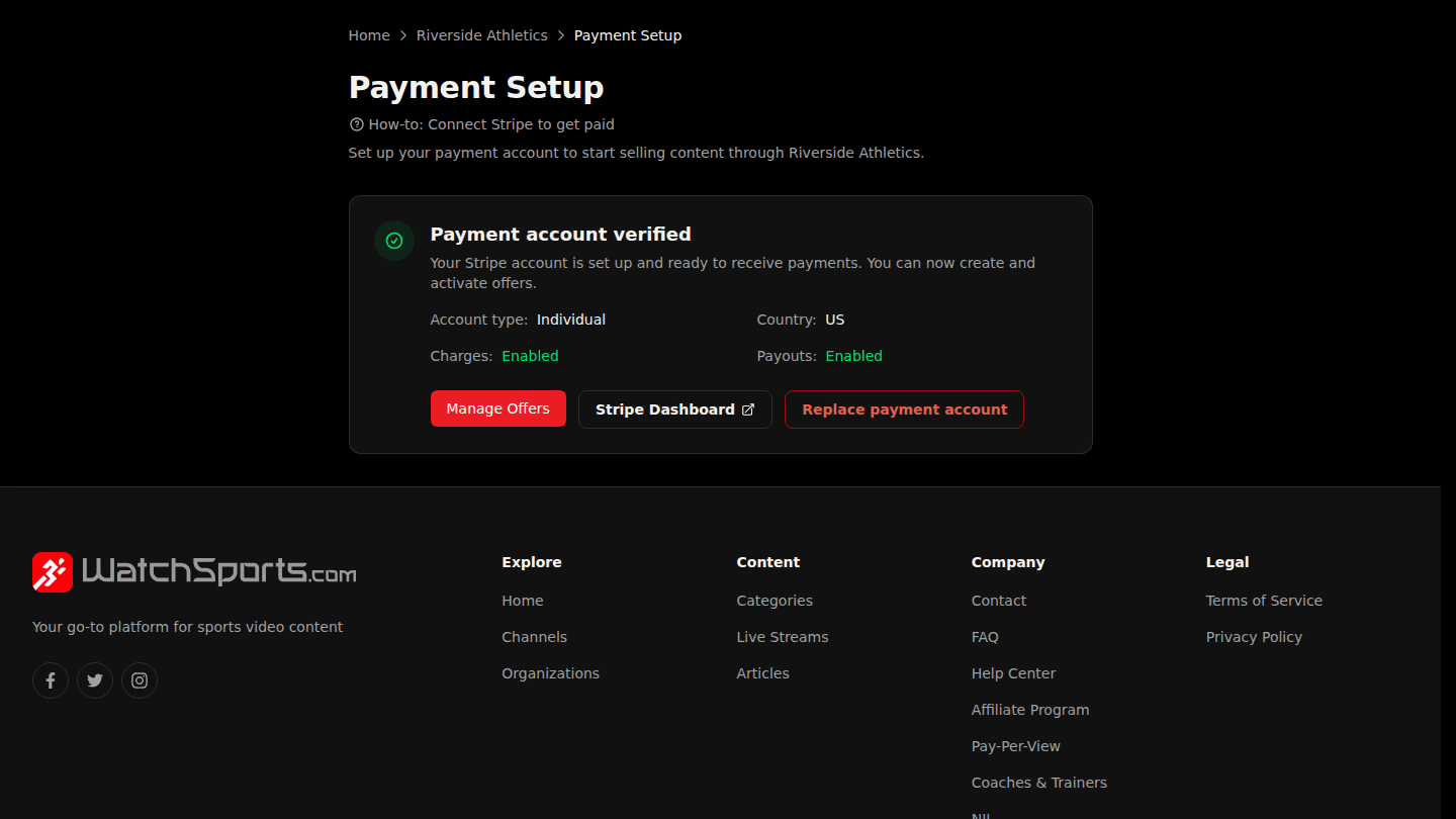 Open the Stripe Dashboard for bank-level detail