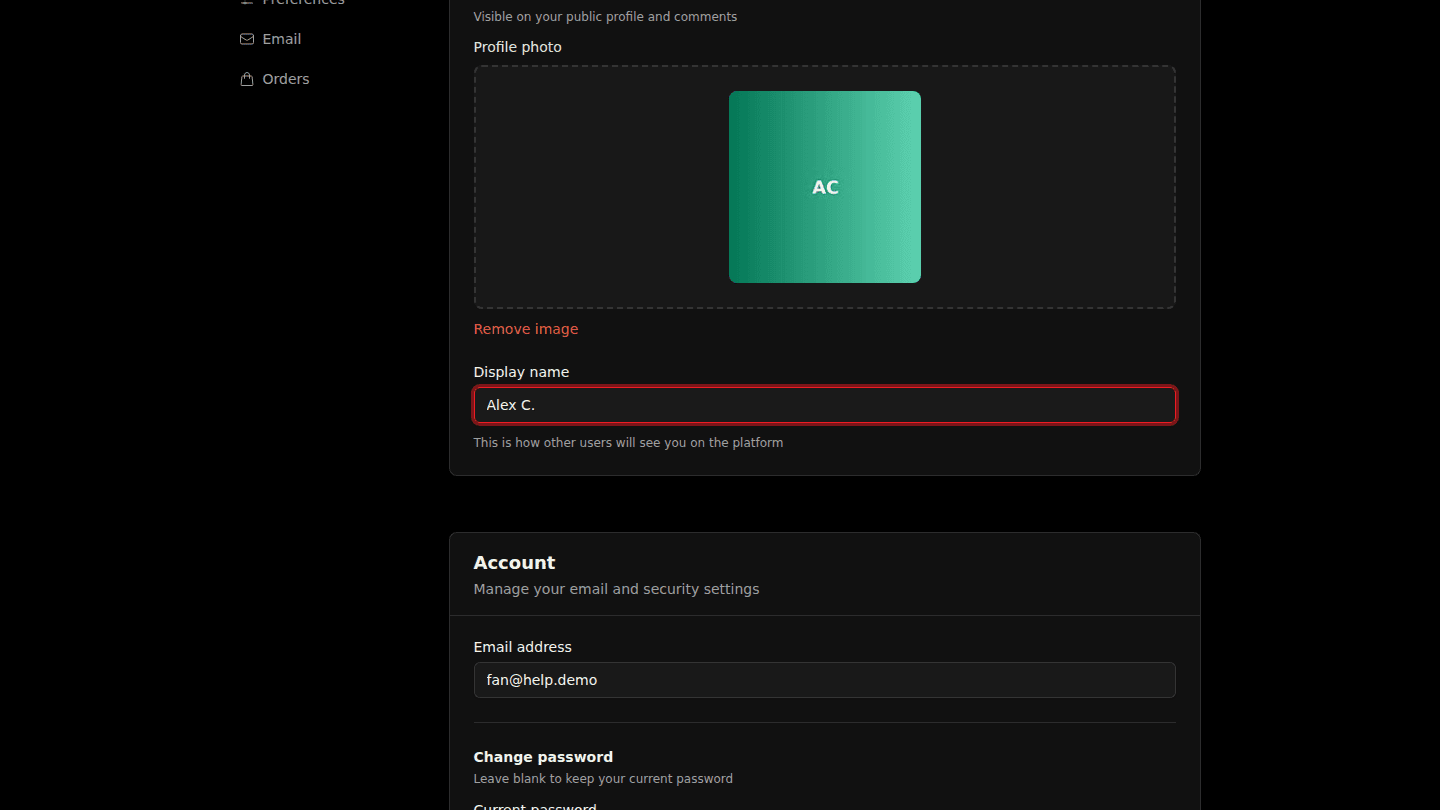 Open Settings from your avatar menu